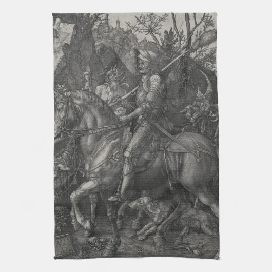 騎士死および悪魔アルブレヒトDurer キッチンタオル (縦)