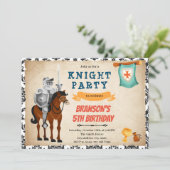 騎士王子テーマの誕生日招待状 招待状 (スタンド正面)