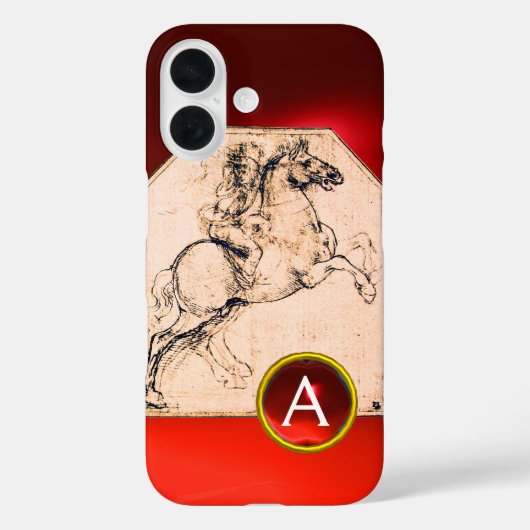 騎士育成馬レッドルビージェムモノグラム Case-Mate iPhoneケース (裏面)
