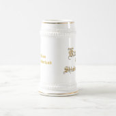 騎士輝くな装甲金ゴールドの一見の文字 ビールジョッキ (中央)