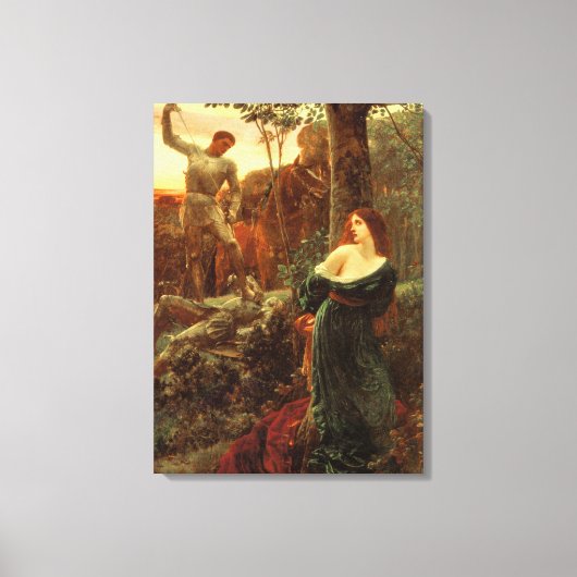 騎士道(フランクDicksee) キャンバスプリント (正面)