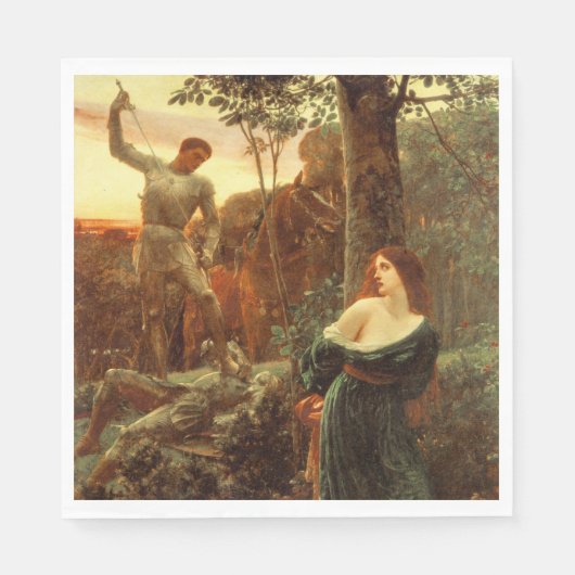 騎士道(フランクDicksee) スタンダードランチョンナプキン (正面)