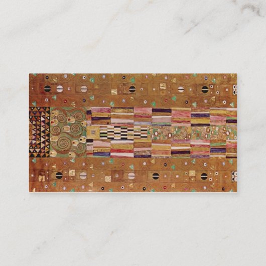 騎士(クリムト)、ストクレットフリーズ、モザイクパターン 名刺 (裏面)