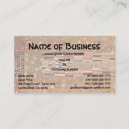 騎士(クリムト)、ストクレットフリーズ、モザイクパターン 名刺 (正面)