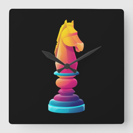 騎士 スクエア壁時計 (正面)