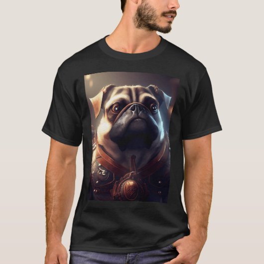 騎士: パグ Tシャツ (正面)