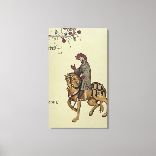 騎士、ファクシミリ詳細 キャンバスプリント (正面)