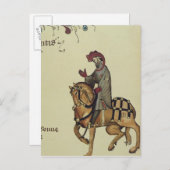 騎士、ファクシミリ詳細 ポストカード (正面/裏面)