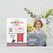 騎士 メディア・バースデーパーティーの写真 赤 招待状 (スタンド正面)