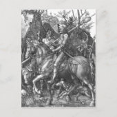 騎士、死と悪魔、1513年(版木、銅版、版画) ポストカード (正面)
