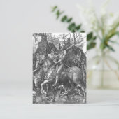 騎士、死と悪魔、1513年(版木、銅版、版画) ポストカード (スタンド正面)