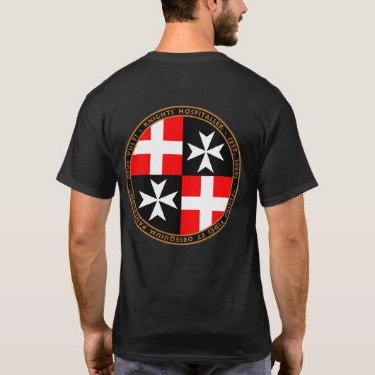 騎士Hospitaller 4の四等分されたシールのワイシャツ Tシャツ (裏面)