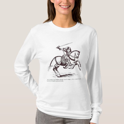 騎士Templarのイラストレーション Tシャツ (正面)