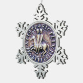 騎士TEMPLARのシール スノーフレークピューターオーナメント (右)