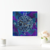 騎士Templarの中世シール スクエア壁時計 (ホーム)