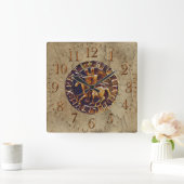 騎士Templarの中世シール スクエア壁時計 (ホーム)