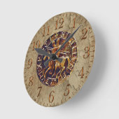 騎士Templarの中世シール ラウンド壁時計 (傾斜)