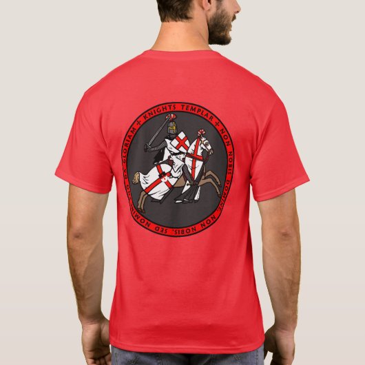 騎士Templarの充満シールのワイシャツ Tシャツ (裏面)