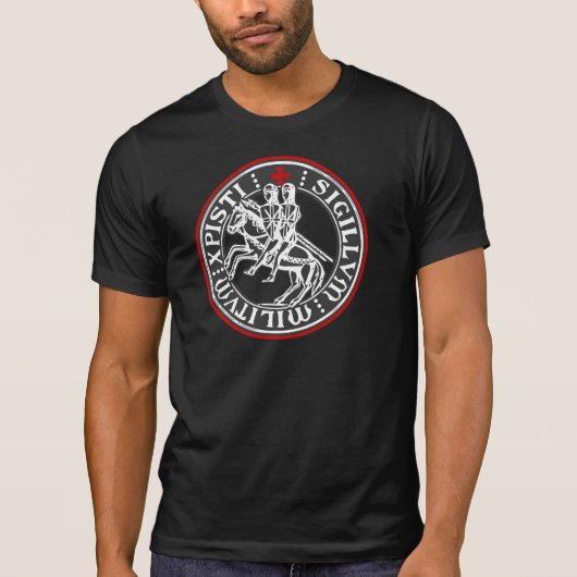 騎士Templarの兵士のシール Tシャツ (正面)