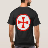 騎士Templarの円形のシールのワイシャツ Tシャツ (裏面)