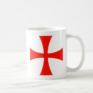 騎士Templarの十字の赤 コーヒーマグカップ