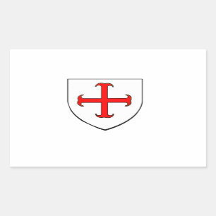 騎士Templarの改革運動の盾 長方形シール