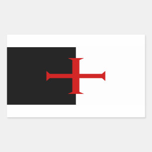 騎士Templarの旗 長方形シール