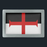 騎士Templarの旗 長方形ベルトバックル<br><div class="desc">騎士Templarの旗。 改革運動、旗、聖杯templar、騎士の旗騎士、中間の年齢templar、騎士貴族、キリストの貧しい戦友、templar templar騎士</div>