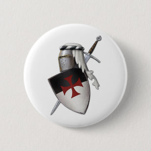 騎士Templarの盾 缶バッジ