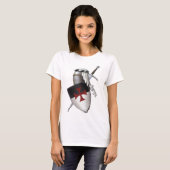 騎士Templarの盾 Tシャツ (正面フル)