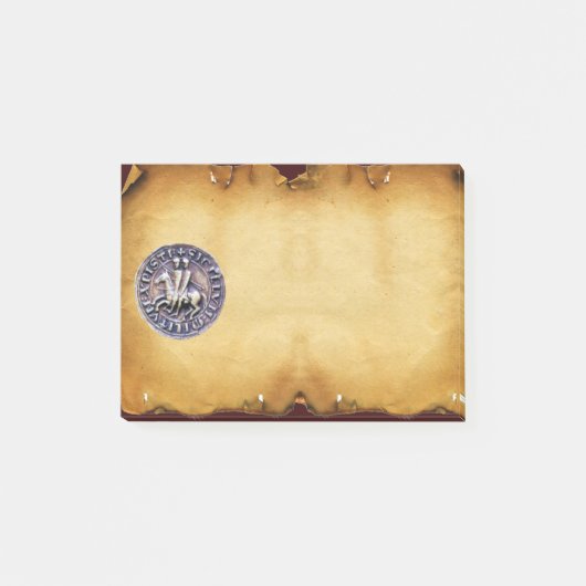 騎士TEMPLAR羊皮紙のシール ポストイット (正面)