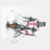 騎士TEMPLAR フリースブランケット (正面(横))