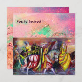 騎手たち、夜の音楽、ピンクゴールドの輝き 招待状 (正面/裏面)