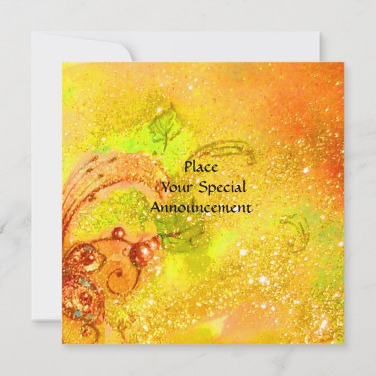 騎手たち、夜の音楽、黄色のスパークル 招待状 (裏面)