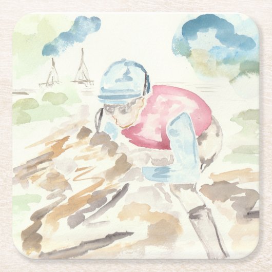 騎手の馬 スクエアペーパーコースター (正面)