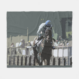騎手を持つレース馬のブルーフリースブランケット フリースブランケット