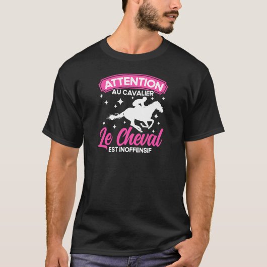 騎手ライダーホースビンテージライダーに気をつけろ Tシャツ (正面)