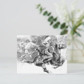 騎馬のインディアン首領：アメリカのワールドワイルドウェスト ポストカード (スタンド正面)