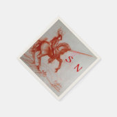 騎馬モノグラム上のフィレンツェ騎士 スタンダードカクテルナプキン (角)