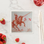 騎馬モノグラム上のフィレンツェ騎士 スタンダードカクテルナプキン (インサイチュ)