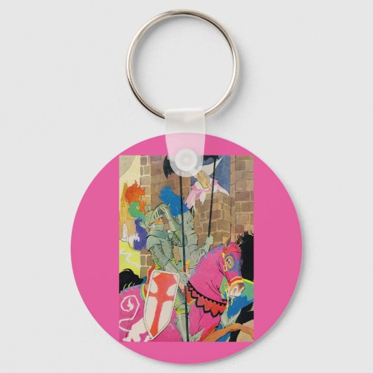 騎馬中世の騎士 キーホルダー (正面)