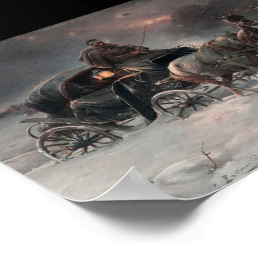 騎馬馬車(夜) ポスター (角)