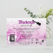 騒々しいピンクの誕生日のパーティの招待状を得よう 招待状 (スタンド正面)