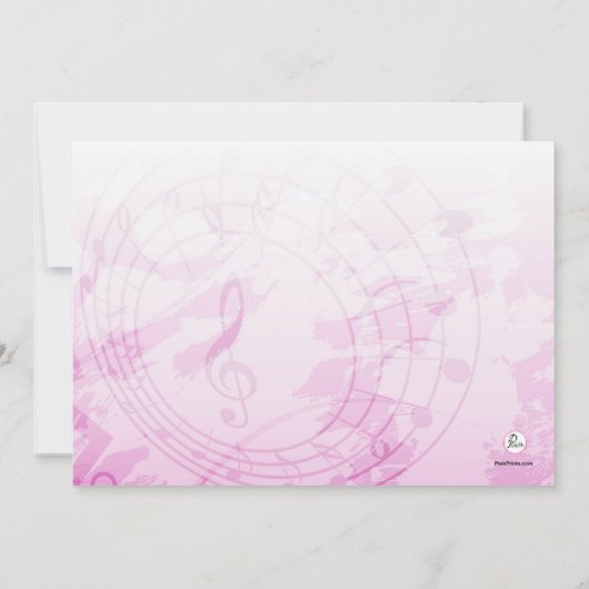 騒々しいピンクの誕生日のパーティの招待状を得よう 招待状 (裏面)