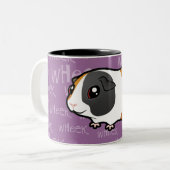 騒々しいモルモット(滑らかな毛) ツートーンマグカップ (正面左)