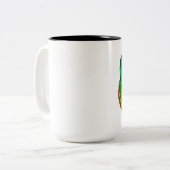 騒々しいリノリウムの球体 ツートーンマグカップ (正面左)