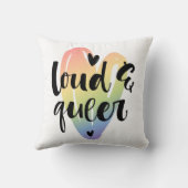 騒々しい同性愛者|水彩ハート クッション (裏面)