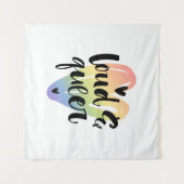 騒々しい同性愛者|水彩ハート タペストリー (正面(横))