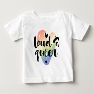 騒々しい同性愛者 水彩ハート ベビーTシャツ