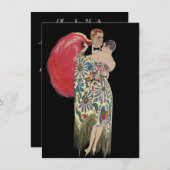 騒々しい20代ガングスターパーティーフラッパー招待状 招待状 (正面/裏面)